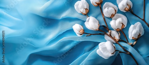 Cotton fabric on a colored ...