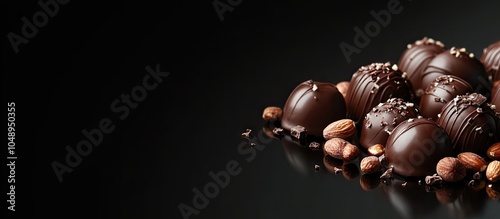Chocolate candies on a dark...