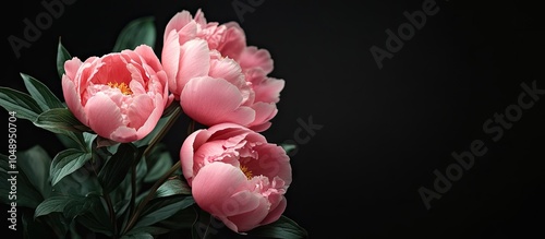 Closeup of pink peonies iso...