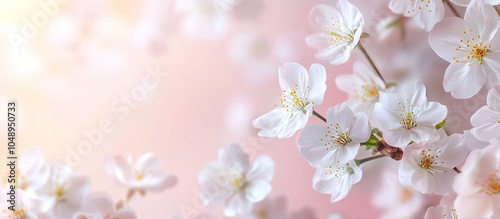 White cherry blossom on a p...