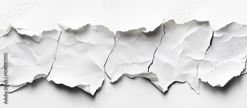 Torn paper set against a wh...