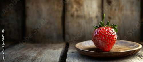 Strawberry on a plate resti...