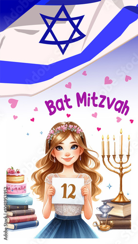 1instagram postcard for a girl's 12th birthday, bat mitzvah 3 photo