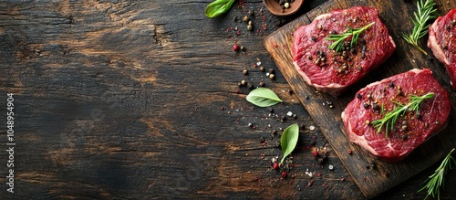 Fresh raw meat Beef steaks ...