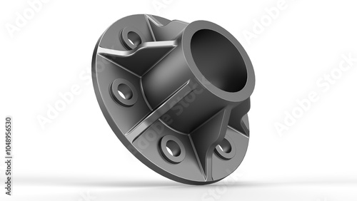 Quadro su tela Round Metallic Grey Flange. Isolated. White background. 3d render