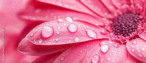 petals dotted with water droplets, center moist with dew photo