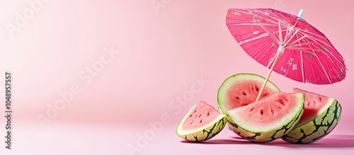 Whole and sliced ripe water...