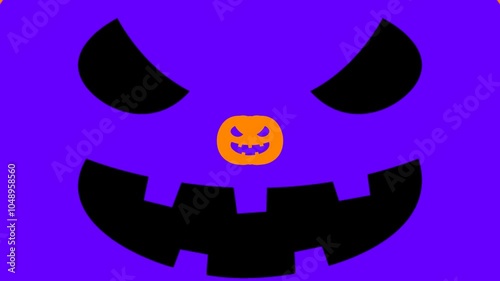 Loop seamless of halloween pumpkin in orange purple and black 4K