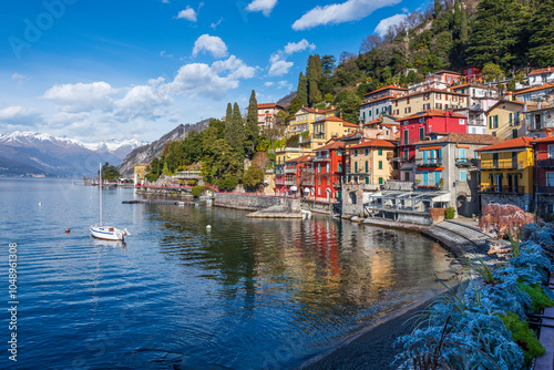 Varenna Town lakeside view in Italy photo