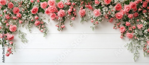 Top view of wedding blooms ...