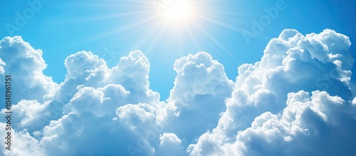 White cumulus clouds illumi...