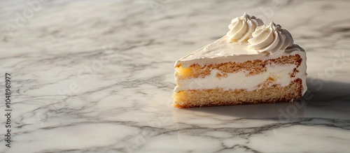a piece of cake on a marble...