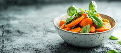 Carrot salad with basil in ...