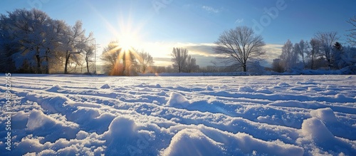 The Sun shines low over a s...