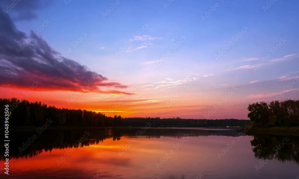 sunset over the lake sunset over the lake