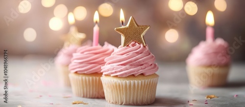 Golden star shaped candles ...