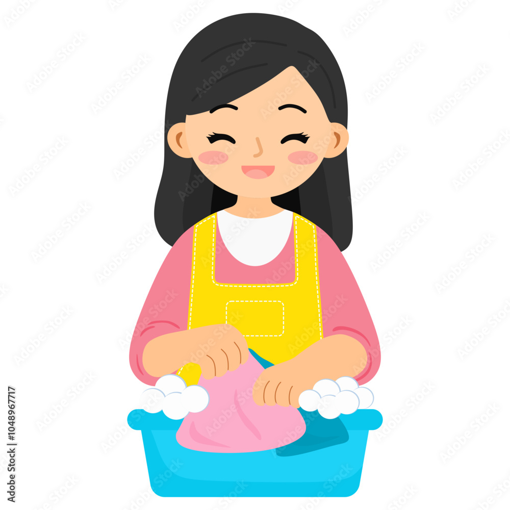 woman doing laundry in a basin woman doing laundry in a basin