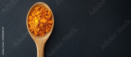 Top view of turmeric in a w...