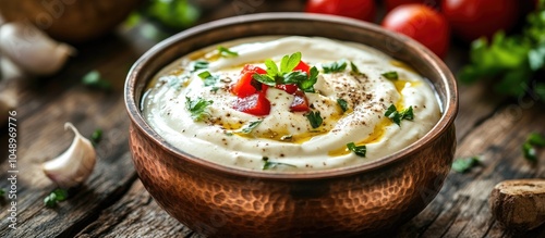 Homemade mayonnaise with ve...