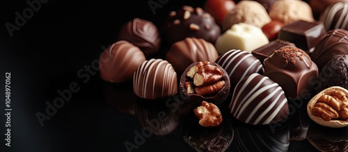 Chocolate candies on a dark...