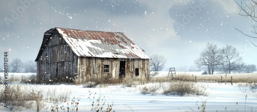 an old deserted barn in a s...