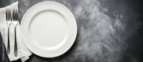 White porcelain plate cutle...