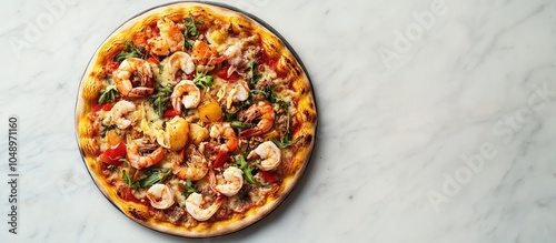 Delicious pizza topped with...