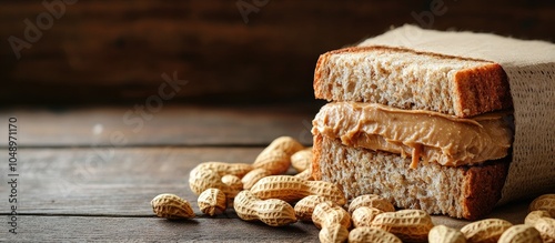 Tasty peanut butter sandwic...