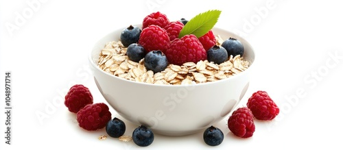A bowl of rolled oats toppe...