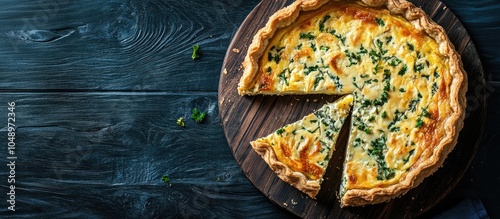 Slice of homemade quiche Lo...