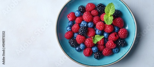 Juicy fresh raspberries blu...