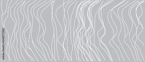 Wavy background. Hand drawn waves. Seamless wallpaper on horizontally surface. Stripe texture with many lines. Waved pattern. Line art. Print for banners, flyers or posters