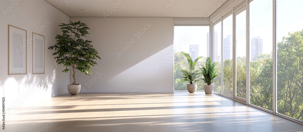 Vacant Unfurnished Apartment Interior. with copy space image. Place for adding text or design
