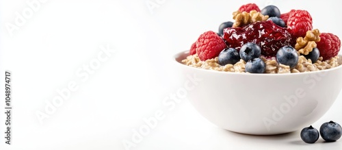 Oatmeal porridge topped wit...
