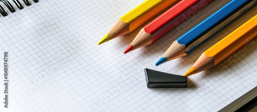 Top view of colored pencils...