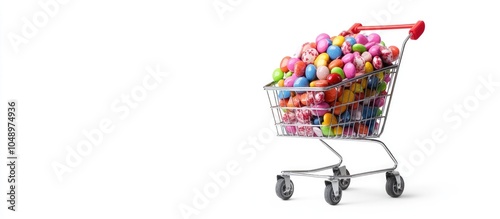 Shopping cart loaded with c...