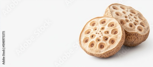 Lotus root isolated on a wh...
