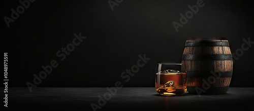 Whiskey and an oak barrel s...
