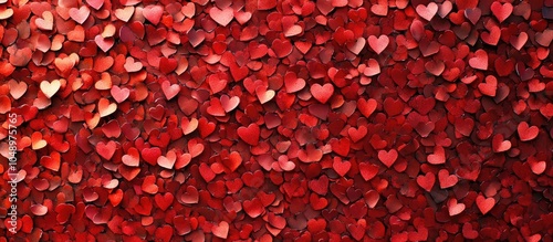 Red heart confetti texture ...