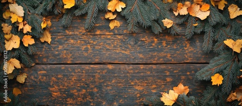 Wooden autumn backdrop feat...