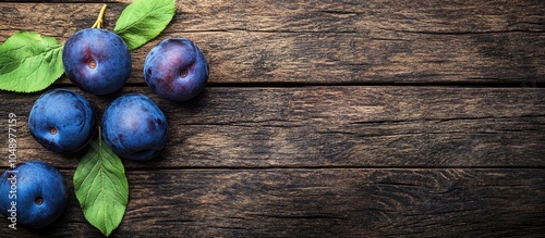 Fresh blue plums accompanie...