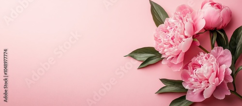 Branch of a peony flower on...