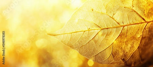Abstract yellow leaf vein w...