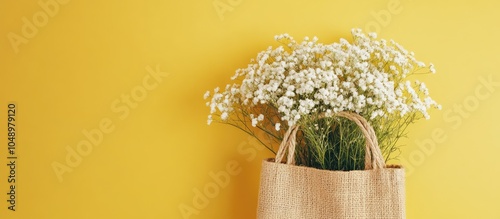 A craft bag featuring white...