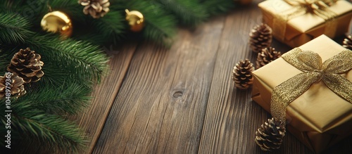 Christmas festive golden de...