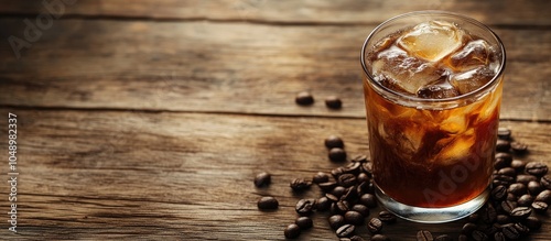 iced coffee with coffee bea...