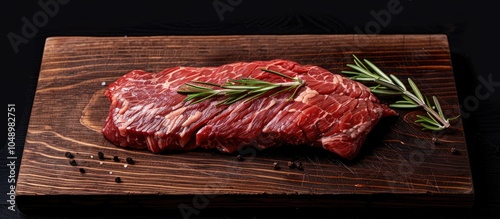 Raw flank or bavette beef s...