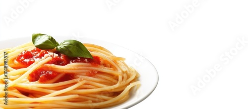 Spaghetti Napolitana with marinara sauce. with copy space image. Place for adding text or design