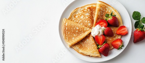 Crepes accompanied by cream...