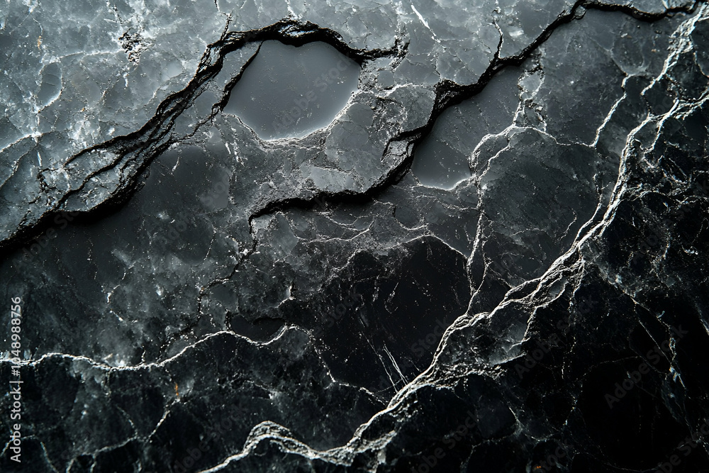 A close-up view of dark marble texture featuring striking white veins and cracks, showcasing natural patterns and elegance. A close-up view of dark marble texture featuring striking white veins and cracks, showcasing natural patterns and elegance.